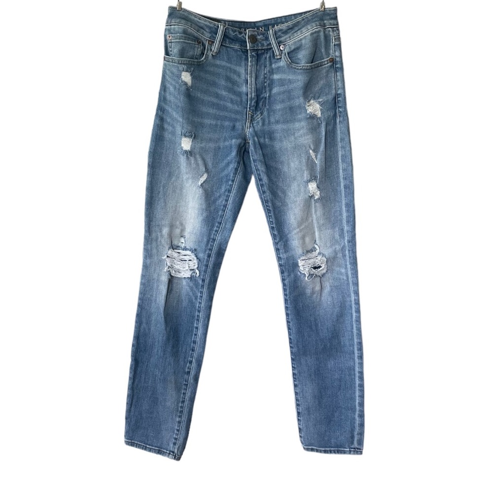 American Eagle Medium Blue Slim AirFlex Distressed Jeans Size 29 x 32